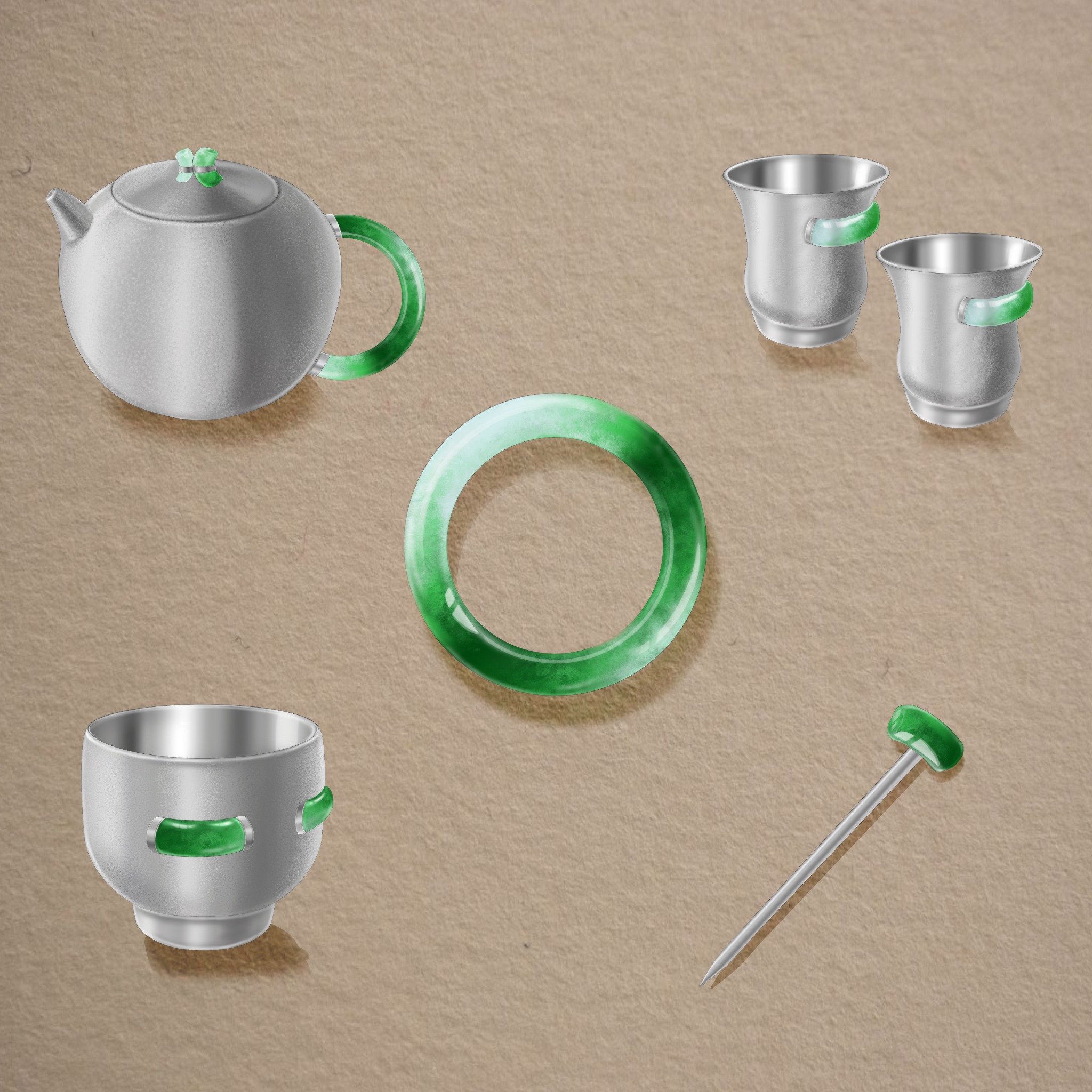 Final tea service design drawing